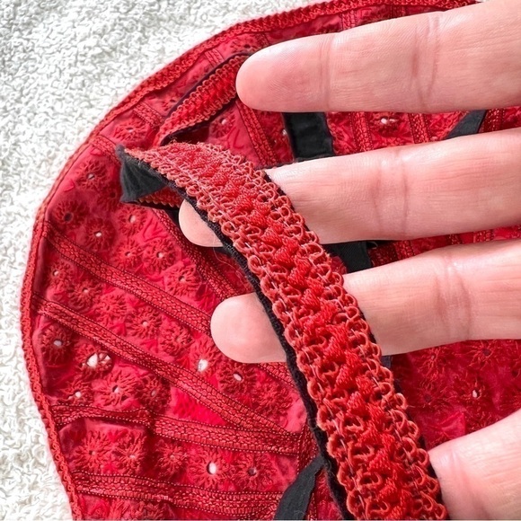 Handmade Red & Black Micro Mirror Boho Witchy Tote Bag - Picture 8 of 11